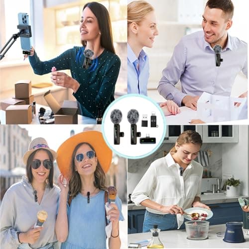 XIXIXIAXIA Micro Cravate sans Fil pour iPhone,iPad, Android,Caméra, Ordinateur, Portable, Mini Microphone avec réduction du Bruit, appairage Automatique,pour Vlogging,Enregistrement vidé, Vlog