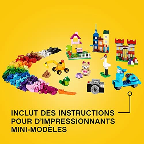 Lego Classic La Boîte de Briques Créatives Deluxe, Jouet Créatif et Rangement, Fenêtres et Roues, Plaques de Route, Cadeau Enfants 4 Ans et Plus 10698