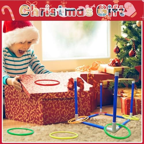 Jeu de Lancer d'anneaux pour Enfants, Jeux de Plein air pour Adultes et Famille, Jeux de pelouse, Jeux de Jardin, Cadeaux pour garçons et Filles, Jouets pour Enfants de 3 4 5 6 7 8 9 10 Ans et Plus