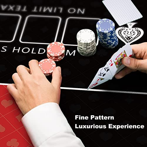 YUZPKRSI Tapis de Poker 180 x 90 cm, Professionnelle Texas Holdem Tapis de Poker pour 10 Joueurs, Pliable Table de Poker Portable Tapis de Cartes pour Jeux de Poker