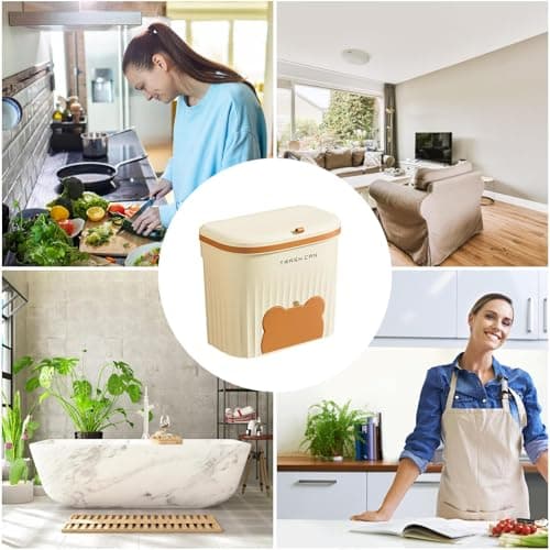 Générique Poubelle de cuisine, poubelle murale - Poubelle couverte pour camping-car - Sac poubelle avec compartiment de rangement, panier à déchets Design pour armoire, salle de bain, camping-Car