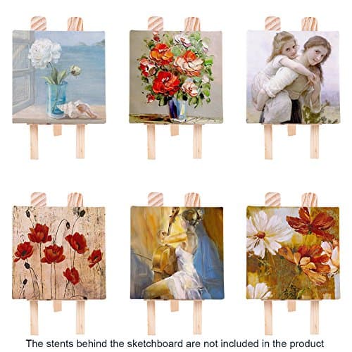PH PandaHall 12pcs Mini Panneaux de Toile pour Le Dessin d'artisanat de Peinture Tableau de Peinture pour Mini Tableau Blanc, 70x70x10mm