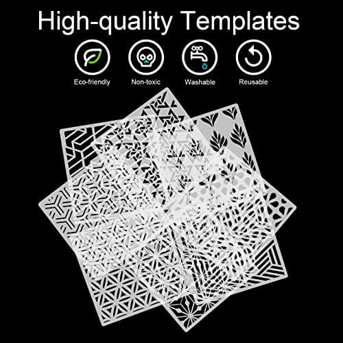 OOTSR 16 Pièces Pochoir de Peinture en Plastique, Pochoir Dessin Peinture Pochoirs de Peinture Réutilisables pour DIY Scrapbooking Bois Meubles Mur Maison Décor