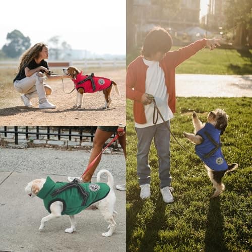 Manteau imperméable pour Chien avec Harnais, Manteau d'hiver Chaud pour Chien, Veste pour Chien, Gilet pour Chien pour Petits et Moyens Chiens