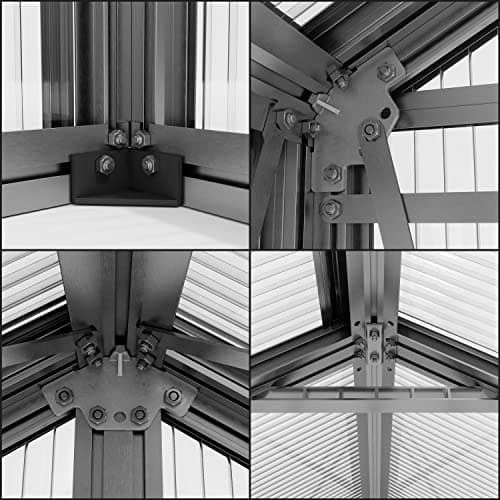GFP Serre Saphir 6 Cadre Aluminium 259x384 cm Plaques Double paroi 6 mm indéformables & résistantes aux intempéries