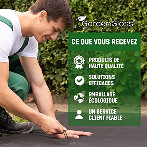 GardenGloss Piquets de Fixation en Acier (25 Pièces) - pour Toiles de Paillages et de Jardinage, Grillage et Filets - 150 mm de Long, 25 mm de Large, Ø 2.7 mm