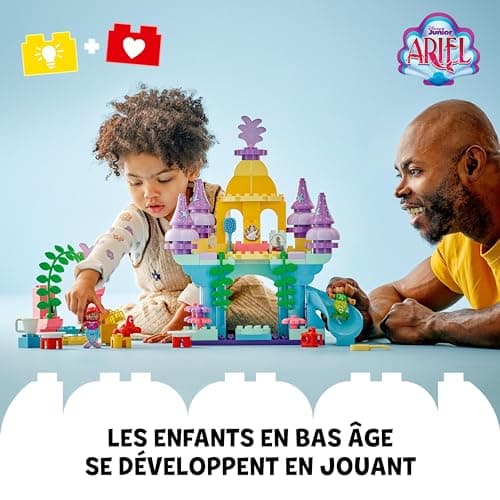LEGO Duplo, Disney Le Palais sous-Marin Magique d’Ariel - Poupée La Petite Sirène - Jouet d'Activité et de Développement - Mes Premières Briques pour Enfants dès 2 Ans Passionnés de Jeu de Rôle 10435