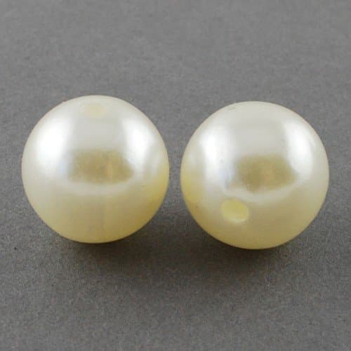 Perlin Lot de 800 perles de cire rondes en plastique acrylique pour décoration de table de mariage Blanc crème 4 mm