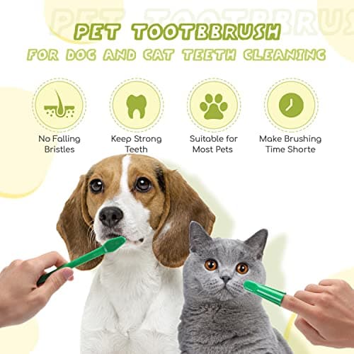 Nobleza - Set Brosse à Dents Et Dentifrice pour Chien, Kit Dentifrice Chien Anti Tartre, Les Chiens Améliore l'hygiène buccale Contient 1 Tubes x 73 g, 1 Brosse à Dents à Double Extrémité, 2 Doigtier