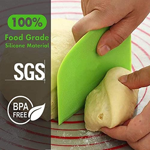 Corne Patisserie Coupe Pate Pain - SURDOCA 3PCs Plastique PE Sans BPA Souple Coupe Pate Patisserie, Bord et Coin Tranchants Coupe Pate Boulangerie, Antidérapante Corne de Boulanger Racloir Patisserie