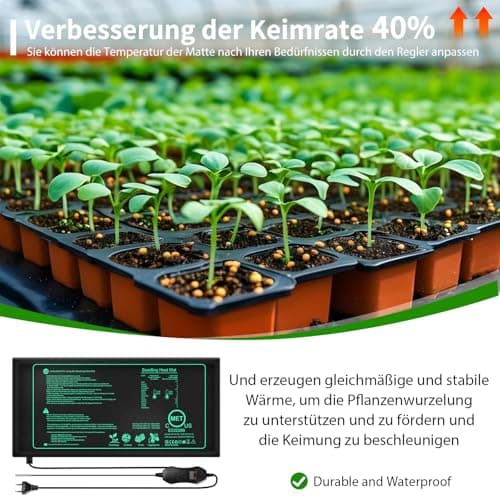 HOSPAOP Tapis Chauffant pour Plantes avec Thermostat, Serre chauffante intérieure Mini 25 x 52,5 cm, pour semis, Animaux domestiques et terrariums de Reptiles, 50 Watts