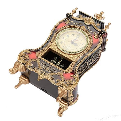 Haokaini Horloge de Bureau Vintage Rétro de Style Européen Horloge de Table Antique en Plastique Réveil Bureau Réveil pour La Maison Hôtel Salon Chambre Bureau Décor