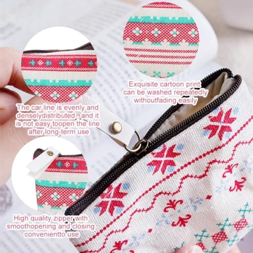 Mini Porte Monnaie en Toile,4 Pièces Mignon Petit Pochette Portefeuille avec Fermeture Eclair,Coin Porte Monnaie Enfant,Mini Porte Monnaie pour Rouge à Lèvres,Pièces,Carte de Crédit,Clés-Style B