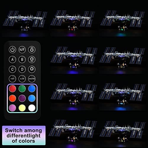 GEAMENT Jeu De Lumières (Télécommande) Compatible avec Lego Internationale Raumstation - Kit D'éclairage LED pour Ideas 21321 (Modèle de Bloc Non Inclus)