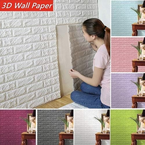 3d Stickers RHP Muraux Brique Rayon De Soleil PE Papier Peint Non-Toxique Mousse Odeur Auto-Adhésif Mural DIY Autocollant Panneau, facile Noir Lot de 10