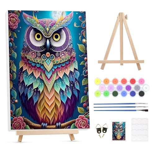 GHHKUD Peinture par Numéros pour Adulte, DIY Peinture Acrylique pour Adultes Enfants débutants Facile sur Toile 30×40 cm avec peintures et pinceaux, avec châssis en bois à monter, Animaux