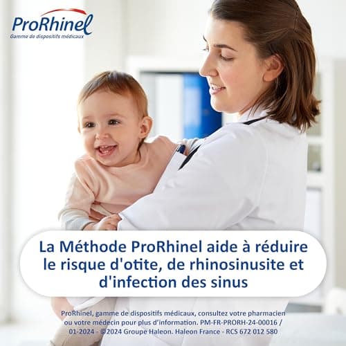 Prorhinel Lot de 6 Sérums Physiologiques. Hygiène Quotidienne pour Nez Sec ou Irrité, Allergie et Rhume. 180 Unidoses. Fabriqué en France