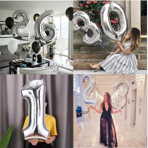 Noir Argent Décoration 20 ans anniversaire,Ballon 20 ans anniversaire Argent Noir,Ballon 20 ans anniversaire Femme,Décoration fête 20 ans,Décoration anniversaire 20 ans Homme Noir Argent