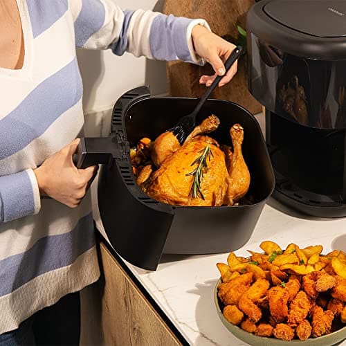 Cecotec Friteuse sans Huile de 6 L Cecofry Bombastik 6000 Full. Air Fryer de 1700 W, Technologie PerfectCook, Régulation de la Température et du Temps, Contrôle Tactile, 12 Modes, Accessoires