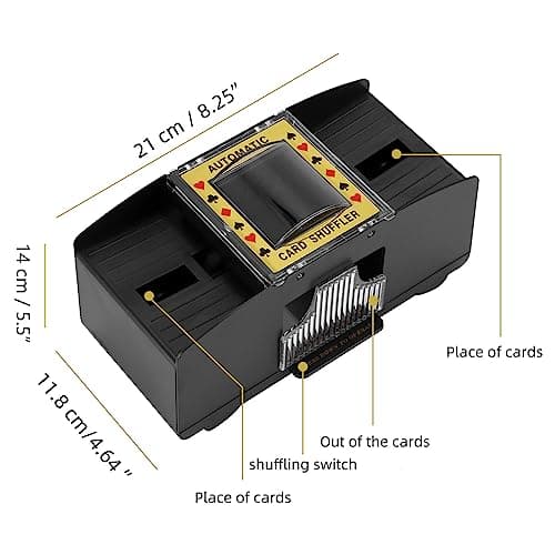 ZONJIE Mélangeur de Cartes Automatique à 2 Plateaux, mélangeur électronique de Cartes de Poker de Casino, Fonctionne avec des Piles USB/AA – Trieur de Cartes à Un ou Deux Jeux de Cartes