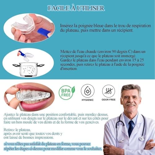 Appareil Dentaire Anti Ronflement,GouttièRe Dentaire+8dilatateur Nasal,Anti Ronflement Efficace,ProtèGe-Dents SûR,Inodore Et Doux,Sommeil Bruxisme,Agit Sur Les Causes D’Un Mauvais Sommeil-Translucide