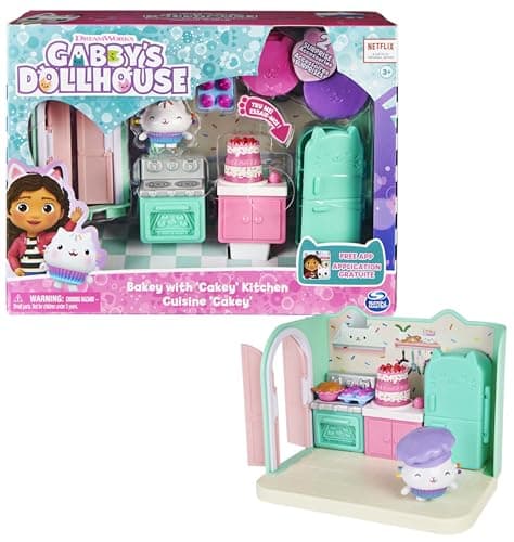 Gabby et la Maison Magique - Gabby Dollhouse - Playset La Cuisine De Petit Chou - 1 Figurine + Accessoires - Pièce Maison de Poupée - Dessin Animé Gabby Et La Maison Magique - Jouet Enfant 3 Ans et +