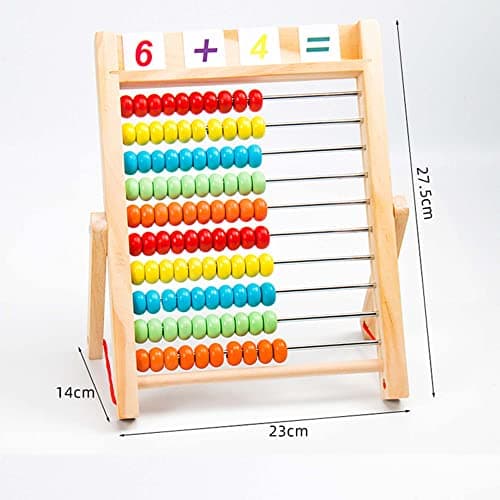 VingaHouse Boulier Règle Calcul Montessori Abacus Mathématique, Cadre de comptage avec 100 Perles/bâtons de comptage/Anglaise Cartes Alphabet numérotées Jouet éducatif pour Les à partir de 3 Ans