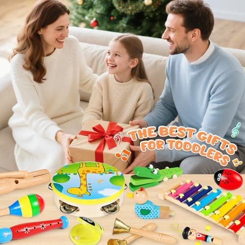 Jojoin 24PCS Instrument de Musique Enfant - Instrument de Musique Bebe avec Xylophone Tambour - Jouet Enfant Bebe 1 2 3 4 Ans - Jouets Musicaux pour Enfants - Cadeau Paques 2 3 4 Ans pour Fille Garçon