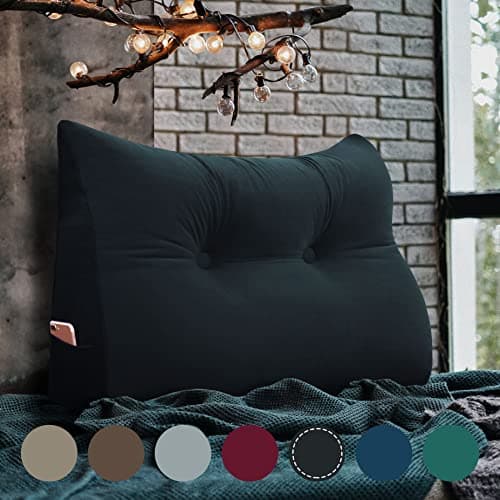 Rucener Coussin CompenséTriangulaires Coussin Dossier Canapé Oreiller de Lecture Gros Coussin de Canapé Coussin Tete de Lit A Une Variété D'utilisations Le Noir 60CM