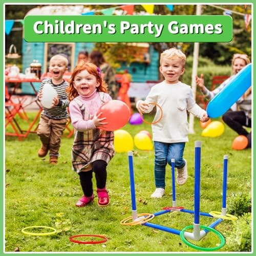 Jeu de Lancer d'anneaux pour Enfants, Jeux de Plein air pour Adultes et Famille, Jeux de pelouse, Jeux de Jardin, Cadeaux pour garçons et Filles, Jouets pour Enfants de 3 4 5 6 7 8 9 10 Ans et Plus