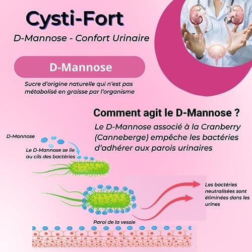 NUTRIGÉE - Cysti-Fort - Confort Urinaire - Empêche l'adhésion des Bactéries, Facilite Leur Élimination, Régule Le Système Immunitaire - 7 Sachets - Programme de 7 Jours - Fabriqué en France