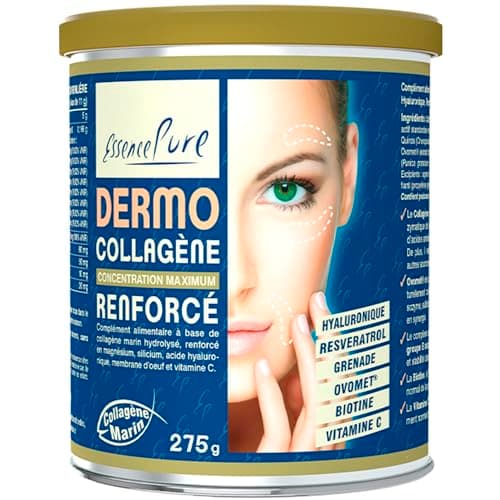Collagene Marin Poudre 275g | Peptide de Collagene Hydrolysé Peptan 5000mg Collagène Marin Acide Hyaluronique, Ovomet et Biotine | Complément Alimentaire Peau Dermo Essence Pure | Api-Nature