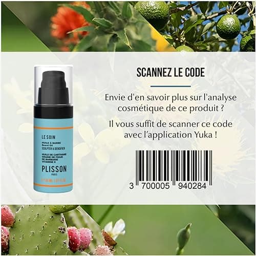 Plisson - Huile à Barbe aux 6 Huiles, Enrichie à la Vitamine E Naturelle - 99% d’Ingrédients d’Origine Naturelle - Fabrication Française - 30 ml