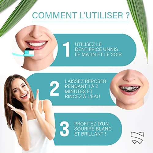 Blanchiment Dentaire Professionnel Charbon Actif 2 Pack Dentifrice Blanchissant Dentifrice Charbon Naturel Blanchisseur de Dents Blanches Poudre de Charbon Blanchissante Teeth Whitening Toothpaste