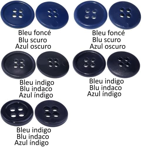 AERZETIX - C56512 - Lot de 100 Boutons à coudre ronds Ø15x3 mm à 4 trous - couleur gris anthracite 24L L24 - en plastique - ouverture 2 mm - mercerie couture vêtements mode tricot décoration