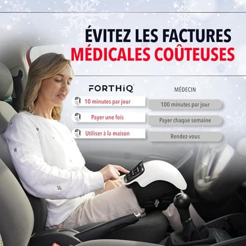 FORTHiQ Masseur de Genou Sans Fil, Soulage la Douleur Articulaire par Chaleur Infrarouge, Thérapie Laser et Vibratoire pour l'Arthrite, Gonflement, Tension, Étirement Ligamentaire, Blessure Musculaire