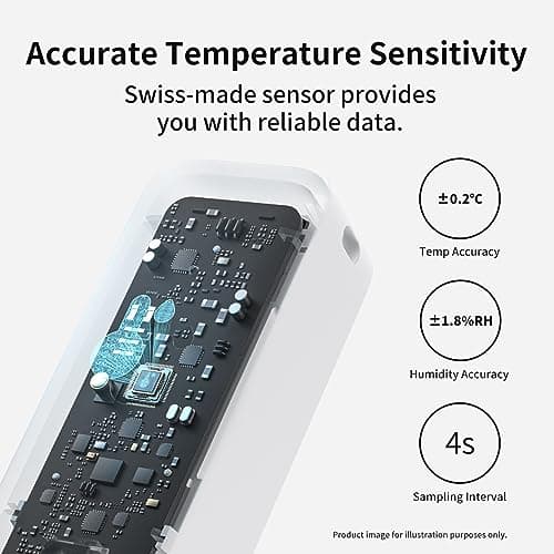 SwitchBot Thermomètre Hygromètre Intérieur Extérieur 3 Pièces, Portée Bluetooth de 120m, Capteur d'Humidité/Dewpoint/VPD/Absolu, Stockage de Données Gratuit à Exporter, 2 Ans de Durée de vie des Piles