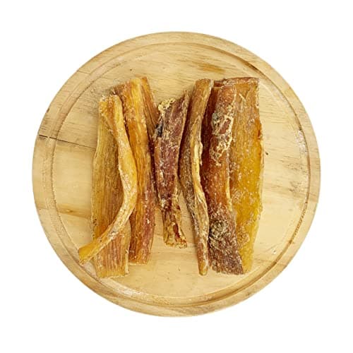 Friandise Mastication Chien Naturel. Cou de Buffle, Bâtonnets à Mâcher pour Les Petits, Moyens et Grands Chiens. 200g.