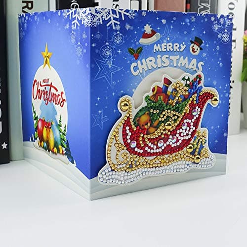ycyingcheng 5D DIY Diamant Cartes de Noël, 8 Pièces DIY Forme Spéciale Diamant Peinture Carte de Voeux Cartes Postales pour Thanksgiving Anniversaire Noël