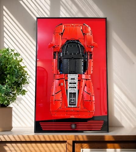 WETCEAOM Cadre Mural pour Lego Technic Ferrari Daytona SP3 42143, Tableau d'affichage Mural pour Lego Les Amateurs, Taille : 75x45 cm