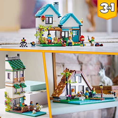 LEGO Creator 3-en-1 La Maison Accueillante, Kit de Construction de Maquettes avec 3 Habitations Différentes, Minifigurines et Accessoires, Cadeau Garçons et Filles 31139