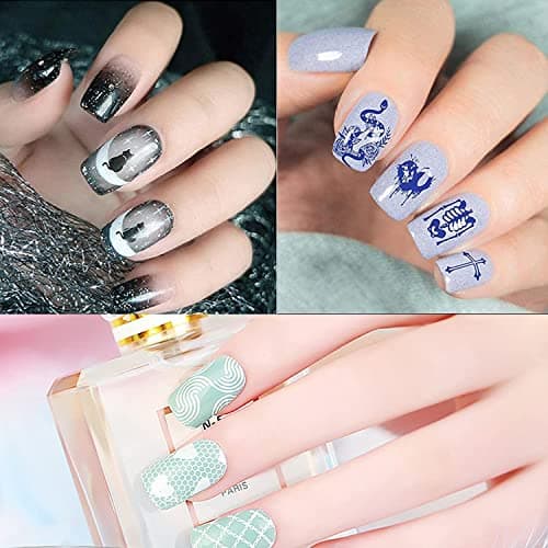 Lot de tampons à ongles 1 pièce - Tampons à ongles - Grattoir - Kit pour manucure française - 8 tampons - 1 grattoir - 1 tampon à ongles - Tampon à ongles - Gel