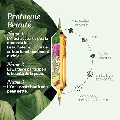 SUPERDIET - PROTOCOLE BEAUTÉ BIO - Beauté de la peau - 3 phases pour sublimer votre peau - 30 ampoules de 15 ml