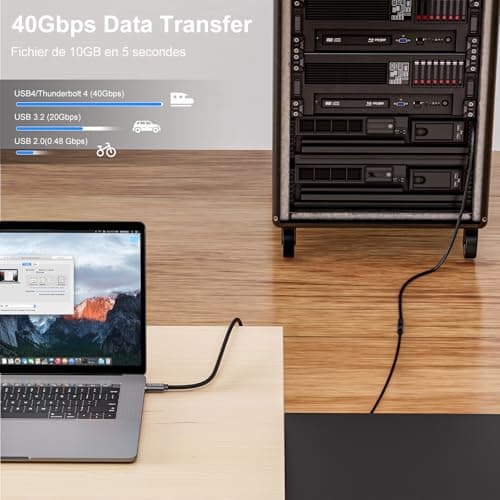 EUDOBEL Rallonge USB C 2m,40Gbps Cable Rallonge USB C,Mâle à Femelle USB 4 8K@60Hz,PD 3.1 240W 5A Cable Extension USB C Nylon Tressé Compatible avec Thunderbolt 4/3,MacBook,iPhone 15Pro,MacBook