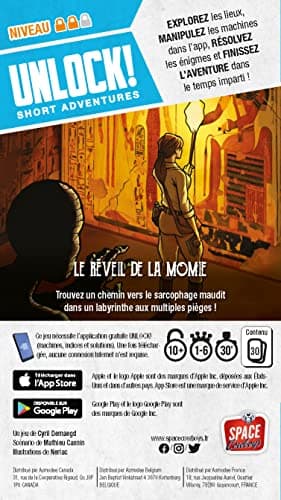 Asmodee - UNLOCK! Short Adventures - Le Réveil de la Momie + Les Secrets de la Pieuvre - Jeu de Société dès 10 ans - Escape Game - Jeu de Cartes Coopératif - 1 à 6 Joueurs - 30 Min- en Français