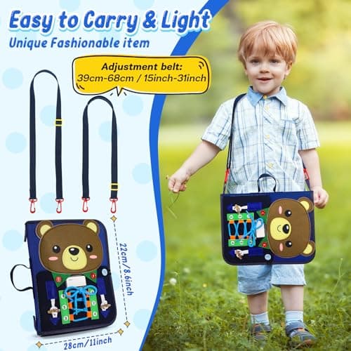 Gontence Busy Board Montessori - Jouet Enfant 2 3 Ans - Jeux Montessori 1 an - Jouet Bebe - Activite Enfant Livre Jouet Sensoriel Cadeau Fille Garcon