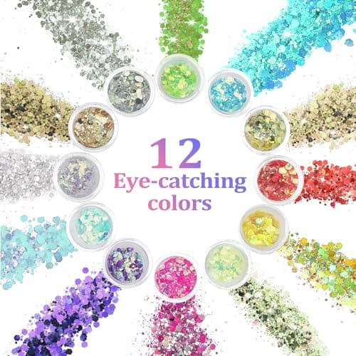 Maquillage Paillette Paillettes Paillettes Visage Festival Maquillage Maquillage Festival Paillettes Corps Maquillage Paillettes Femme Visage Paillettes 12 Couleurs 1 PièCe