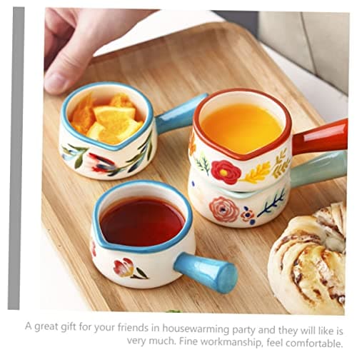 YARNOW 6 Pièces Petit Pot à Lait en Céramique Crémier De Lait De Café Mini Pichet à Sauce Pichet De Service Pot à Crème pour Pots à Crème en Céramique Concentré Tasse De Lait