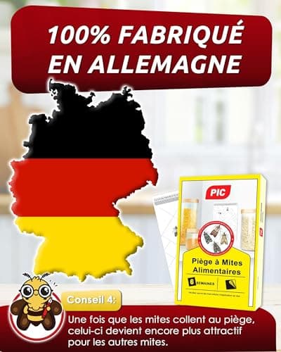 PIC Anti Mites Alimentaires – 12x Piege a Pheromone pour Cuisine et Placard | Sans insecticide, sûr pour les aliments, efficace jusqu'à 8 semaines, détection précoce dans placard et garde-manger