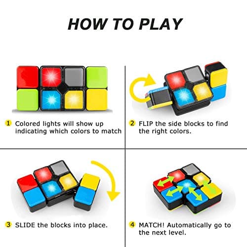 Pup Go Cube Magique électronique avec Musique et lumières colorées pour Adolescents et Enfants, Jeu de Puzzle Fantaisie, Jouets éducatifs, Meilleur Cadeau d'anniversaire de 6, 7, 8 Ans